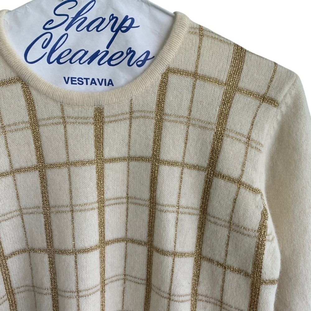 Vintage Talbots Cream Sweater Lambswool Angora Blend Size Women’s Petite Medium - Picture 2 of 7